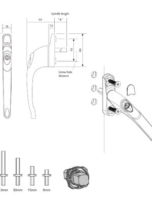 Universal Multi-Spindle Inline Window Handle